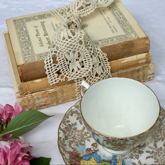 Vintage Other - Shabby Chic Vintage Book Decor Unbound Tied Lace